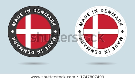Stok fotoğraf: Made In Denmark On Red Stamp