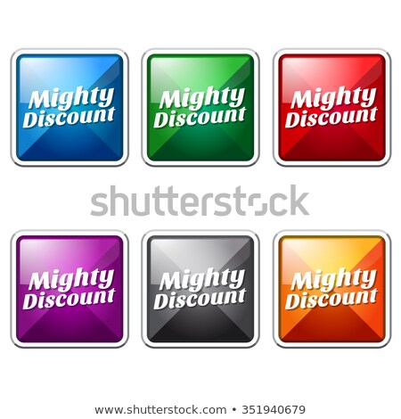 Stockfoto: Mighty Discount Blue Vector Icon Button