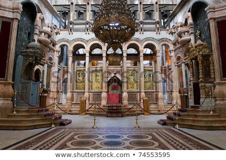 Foto stock: Candles In The Church Of The Holy Sepulchre Jerusalem