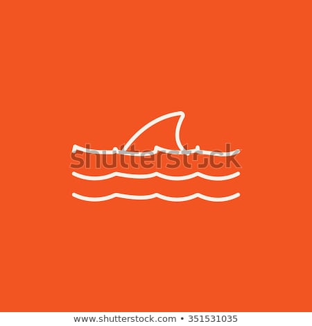 Stock fotó: Dorsal Shark Fin Above Water Line Icon