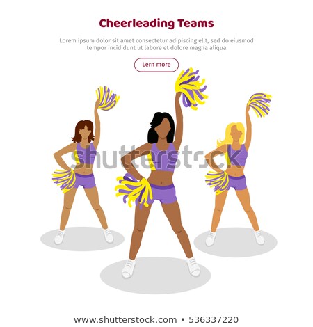 Foto stock: Cheerleader Girl In Violet And Yellow Uniform