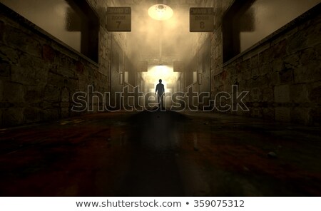 Stockfoto: Mental Asylum With Ghostly Figure