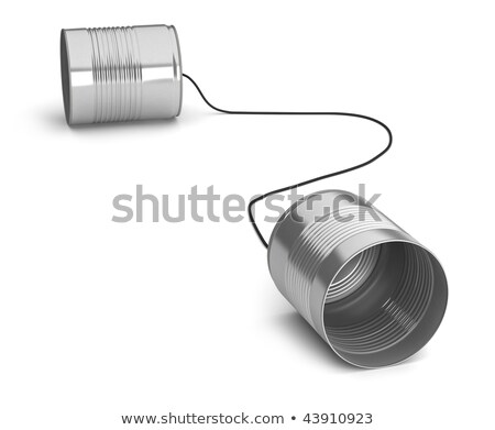 Stockfoto: Two Tin Cans Attached With String