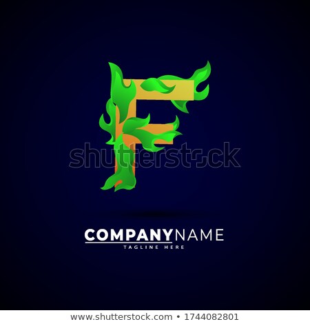 Stok fotoğraf: Green Letter A Shaped Fire Icon Vector Illustration