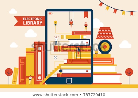 Zdjęcia stock: Electronic Library Poster Vector Illustration