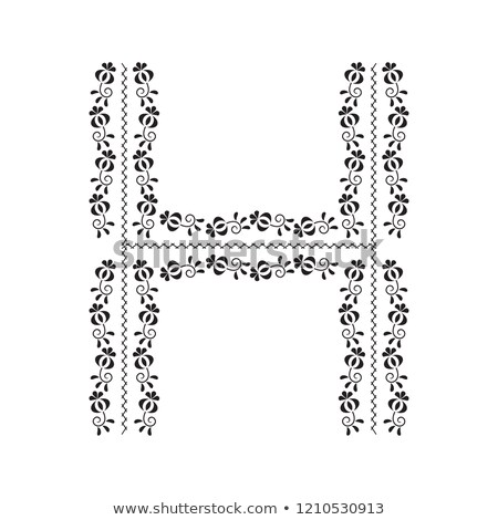 Stock fotó: Traditional Folklore Ornament Alphabet Letter H Embroidery Isolated On White Background