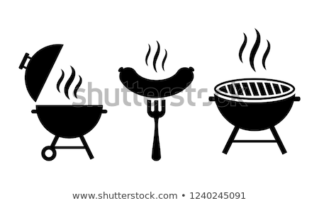 Foto d'archivio: Bbq Barbecue Grate And Meat Vector Illustration