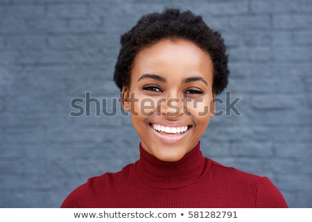 Stok fotoğraf: Close Up Portrait Of A Beautiful Afro American Woman
