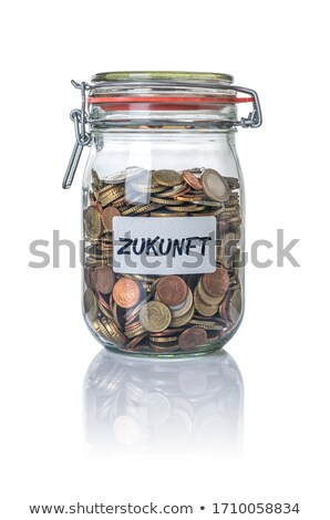 Stock photo: Isolated Jar Filled With Coins Labeled Emergency