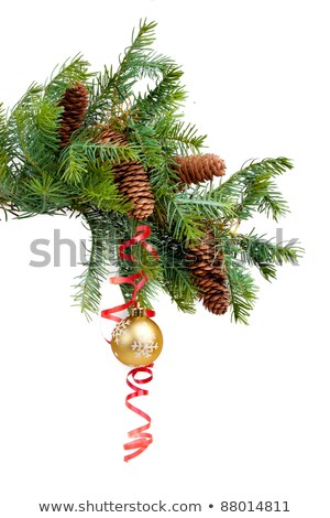 Stock photo: Abstract New Years Background With Spheres And Streamers