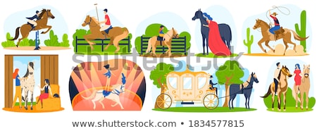 Stockfoto: People On Horseback Carriage