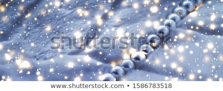 [[stock_photo]]: Winter Holiday Jewellery Fashion Pearl Necklace On Fur Backgrou