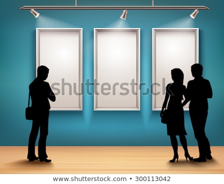 Stock foto: Visitor Looks On Frame