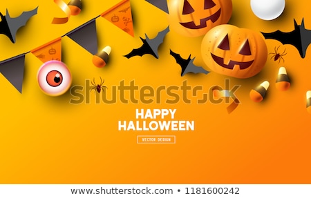 Halloween Letters With Pumpkin And Bats [[stock_photo]] © solarseven