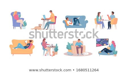 Foto stock: Female Staying With A Book