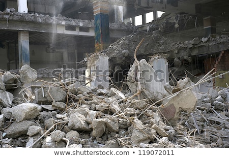 Сток-фото: Concrete Rubble - Remains Of Destroyed Wall