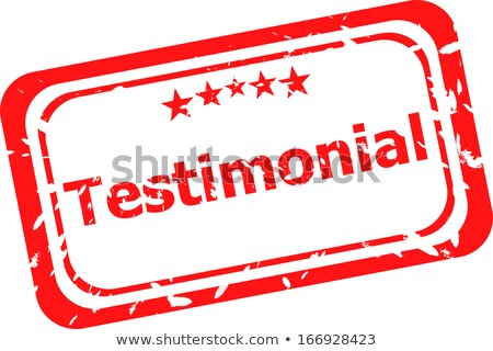 Stockfoto: Testimonial Quality On Red Rubber Stamp Over A White Background