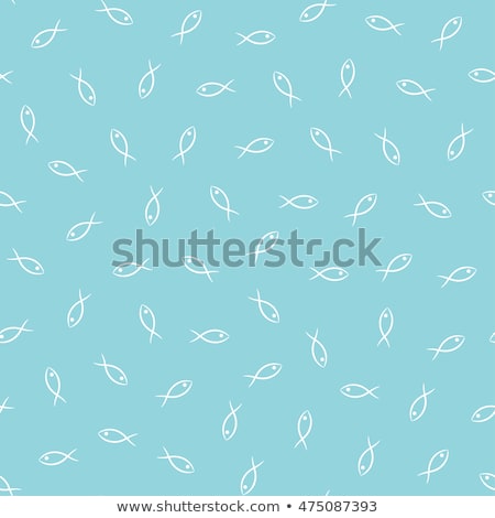 Stock photo: Seamless Blue Background With Fish