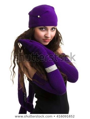 Zdjęcia stock: Fashionable Young Woman Wearing Knitwear In Studio