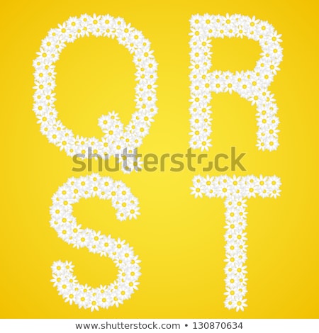 Stockfoto: Letters Qrst Composed From Daisy Flowers Complete Alphabet In The Gallery