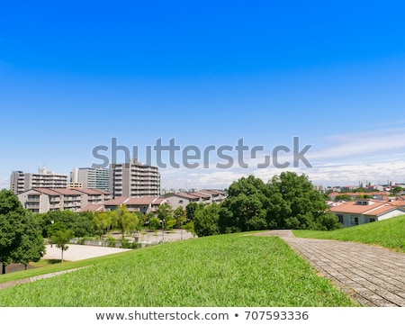 Foto stock: Family Home In Suburban Area With Blue Sky