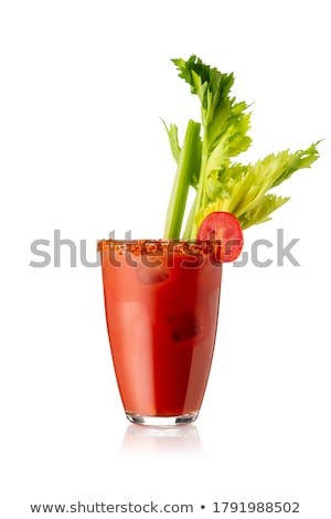 Stockfoto: Glass Of Vodka With Pepper And Lemon Slice Isolated On White