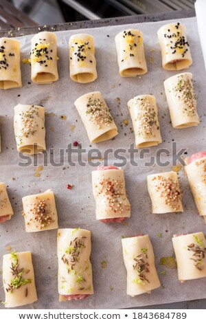 Foto stock: Row Of Organic Caraway