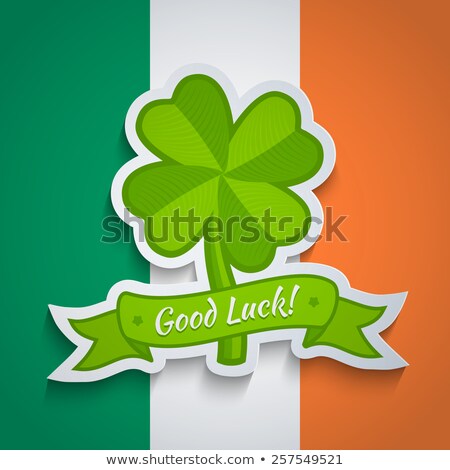 Stock photo: Shamrock Four Leaf Clover Grunge Flag Background