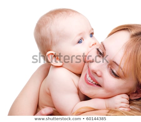 Stock fotó: Portrait Of Angelic Baby And His Mother