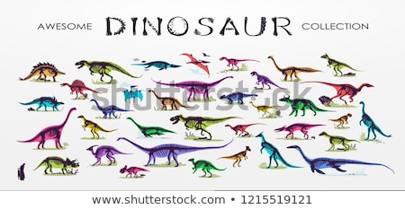 Stock foto: Illustration Of Dinosaur Skeleton In The Ground