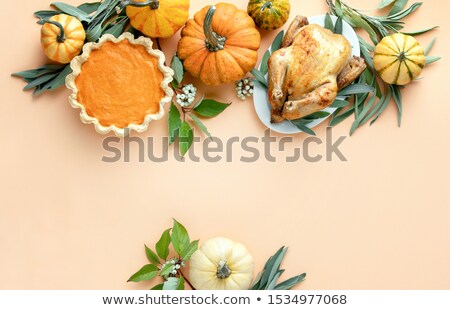 Stock fotó: Orange Pumpkins And Sage