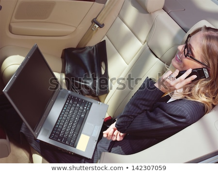 Stock fotó: Young Businesswoman Travelling In The Car