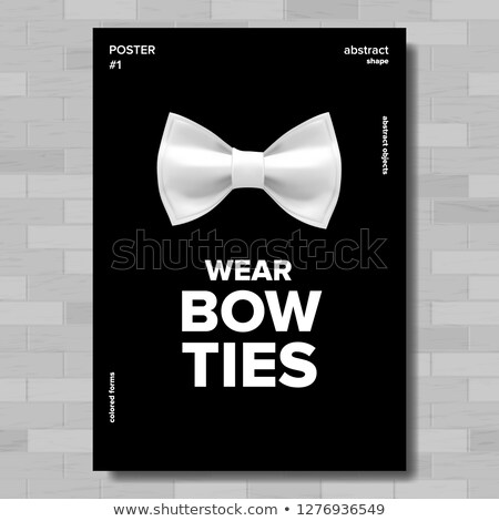 Zdjęcia stock: Bow Tie Poster Vector Wear Bow Ties Brick Wall A4 Size Hipster Gentleman Vertical Realistic I