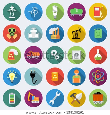 Stock foto: Oil Industry Flat Icon Set