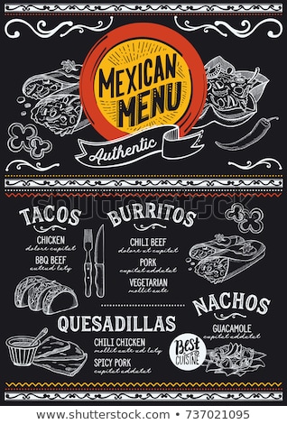 ストックフォト: Mexican Food Hand Drawn Vector Doodles Illustration Cuisine Poster Design