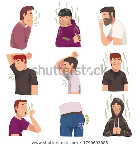 Stock foto: Bad Smelling People Collection Men And Women Having Having Bad Breath And Personal Hygiene Problems