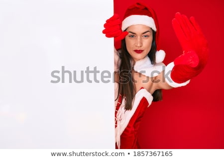 Stock fotó: Woman Wearing Santa Clause Costume