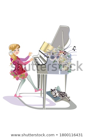 Stock photo: Live Concert At Home Little Girl Playing