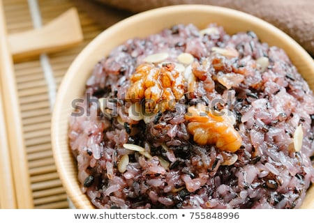 ストックフォト: Close Up Grain Of Cooked Mix White And Brown Rice