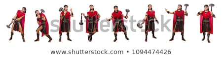 Foto stock: Gladiator With Hammer Isolated On White