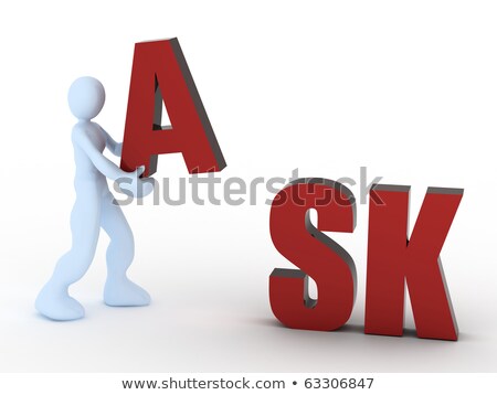 Stock photo: 3d Man With Info Text And Working On Red Laptop Computer Concept