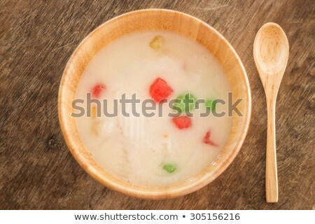 Water Chestnut Coated With Tapioca Starch In Coconut Cream Stock foto © nalinratphi