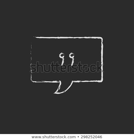 Stockfoto: Speech Square With Comma Icon Drawn In Chalk