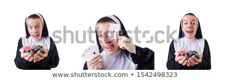 [[stock_photo]]: Nun In The Gambling Concept
