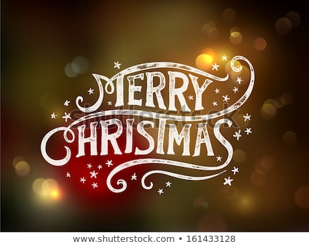 Foto stock: Merry Christmas Typography Handwriting Snowflake Vector