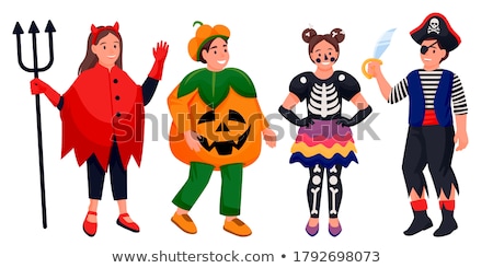 Stock photo: Funny Cartoon Girl In Devil Costume