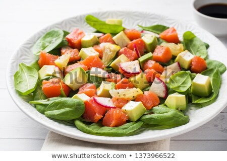 Stok fotoğraf: Salmon With Spinach And Avocado