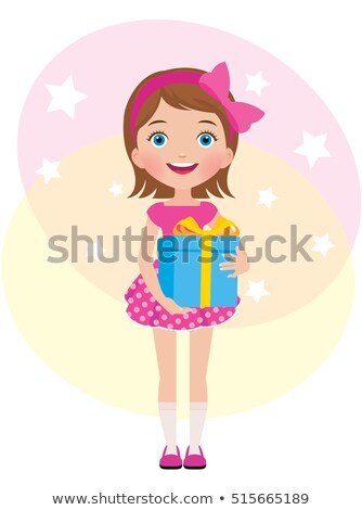 [[stock_photo]]: Cartoon Teen Girl Birthday Present