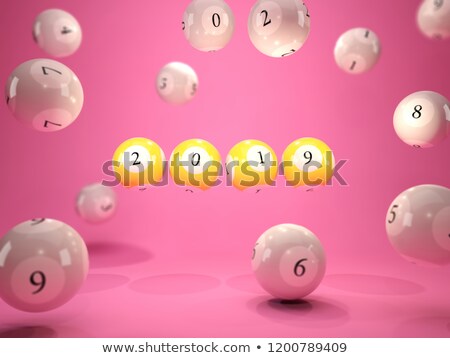Stock fotó: 2019 New Year Sign On Lottery Balls Over Pink Background