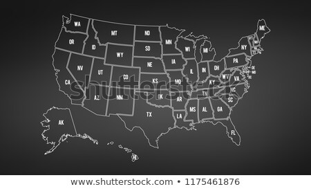 Foto stock: Usa Map With Alaska And Hawaii Map Separate States Individual Names Blackboard Chalkboard Vector